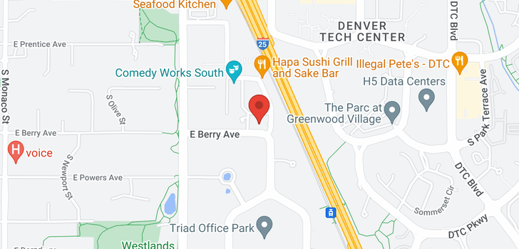 map of 5455 Landmark Greenwood Village, CO 80111